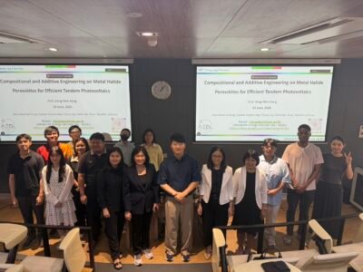 Read more about the article ศูนย์ความเป็นเลิศด้านฟิสิกส์ ร่วมกับภาควิชาฟิสิกส์และวัสดุศาสตร์ คณะวิทยาศาสตร์ มหาวิทยาลัยเชียงใหม่ จัดกิจกรรมบรรยายพิเศษในหัวข้อ “Compositional and Additive Engineering on Metal Halide Perovskites for Efficient Tandem Photovoltaics”